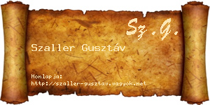 Szaller Gusztáv névjegykártya